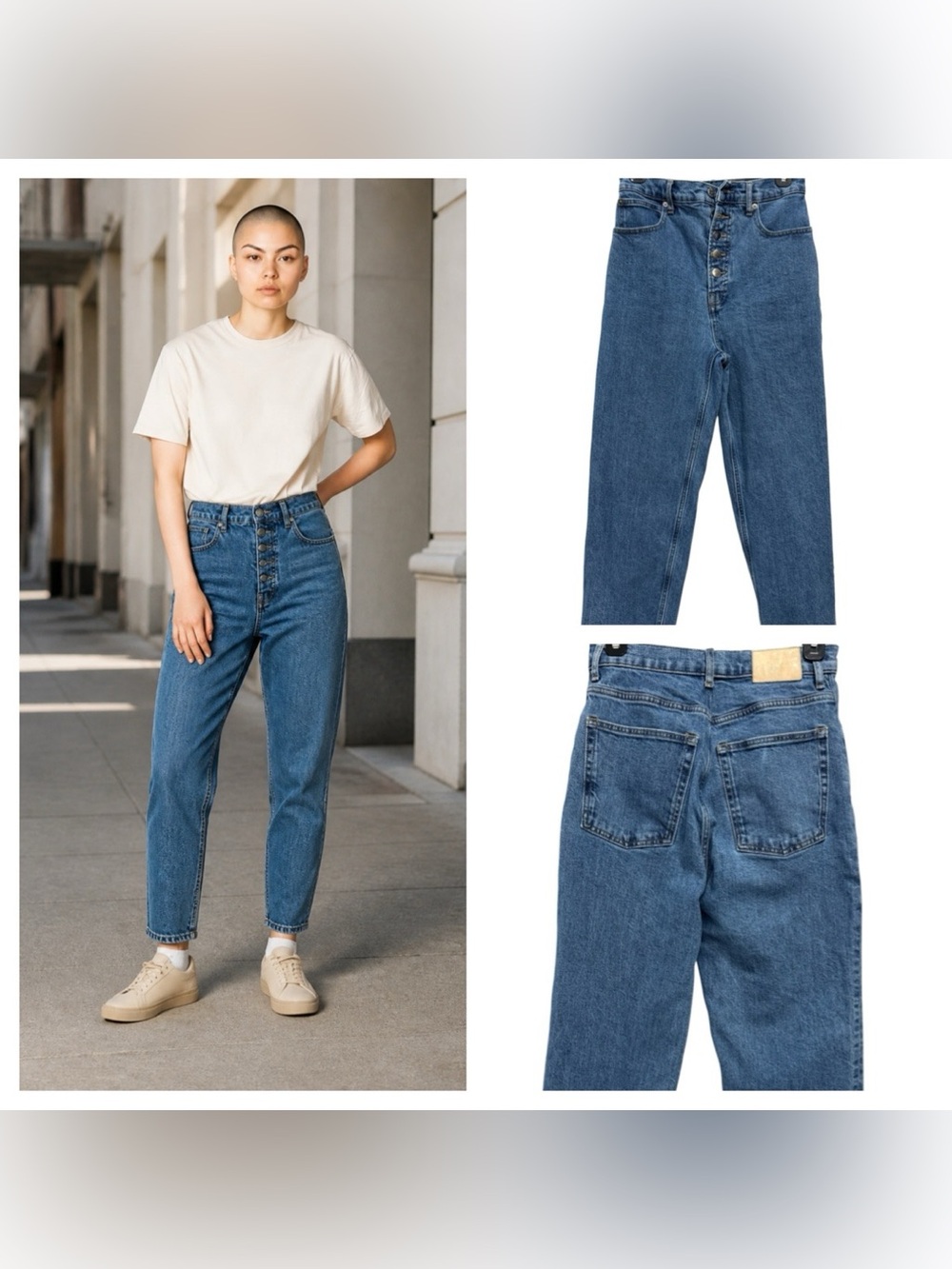 Everlane Way-High Straight Leg Jeans Women Medium Wash High Rise Size 27